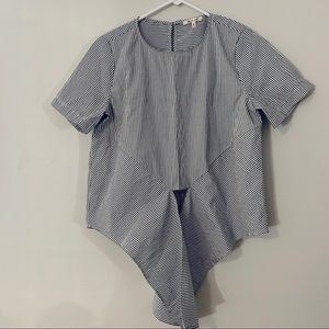 Navy and white striped shirt